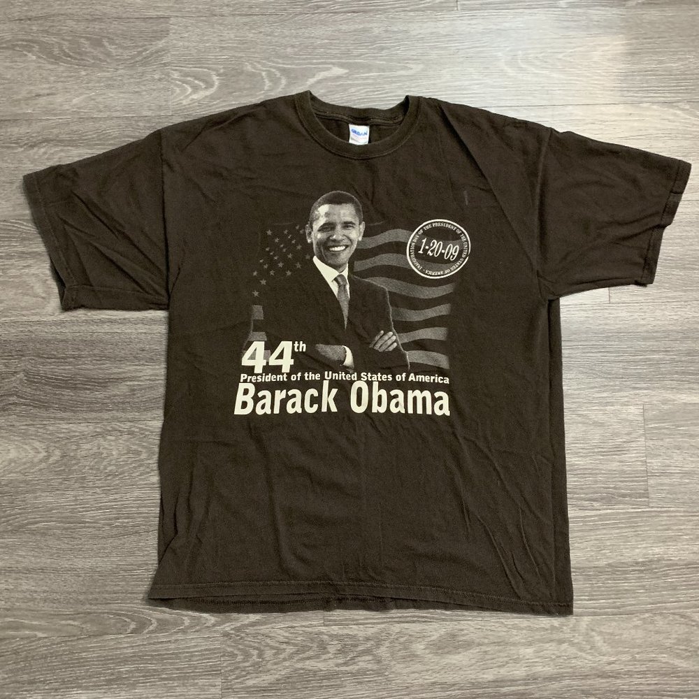 Vintage Y2K Barack Obama 44th President T-Shirt Sz. XL